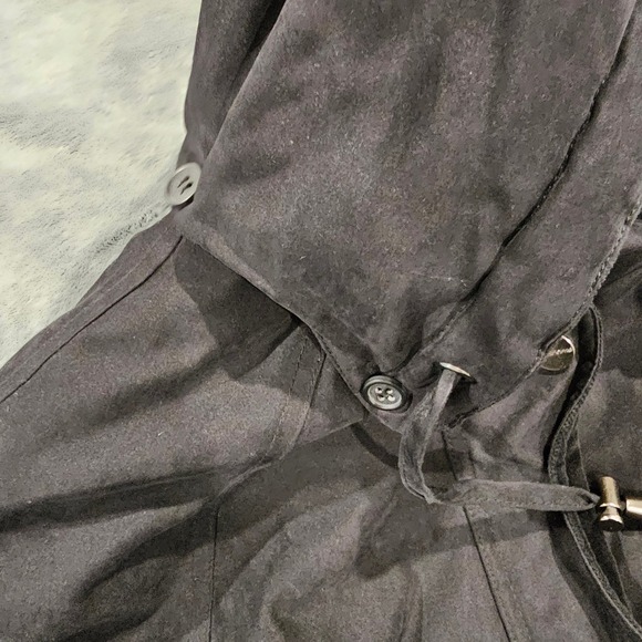 Liz Claiborne Black Hooded Drawstring Waist Parka Jacket Women Medium - Picture 3 of 9